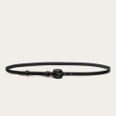 Thin belt with a coated buckle, black croce pattern